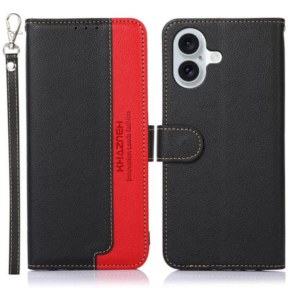For iPhone 17 KHAZNEH Litchi Texture Leather RFID Phone Case(Black) - iPhone 17 Cases by buy2fix | Online Shopping UK | buy2fix