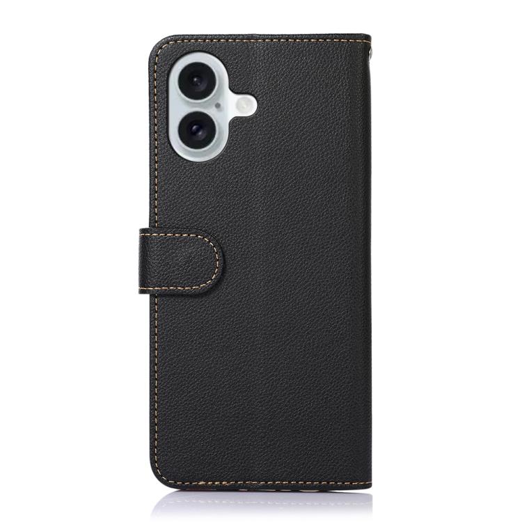 For iPhone 17 KHAZNEH Litchi Texture Leather RFID Phone Case(Black) - iPhone 17 Cases by buy2fix | Online Shopping UK | buy2fix