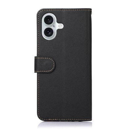 For iPhone 17 KHAZNEH Litchi Texture Leather RFID Phone Case(Black) - iPhone 17 Cases by buy2fix | Online Shopping UK | buy2fix