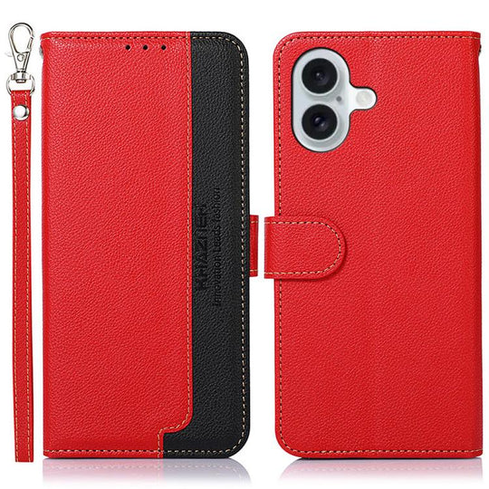 For iPhone 17 KHAZNEH Litchi Texture Leather RFID Phone Case(Red)