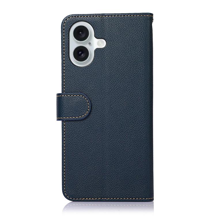 For iPhone 17 KHAZNEH Litchi Texture Leather RFID Phone Case(Blue) - iPhone 17 Cases by buy2fix | Online Shopping UK | buy2fix
