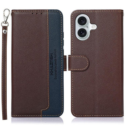 For iPhone 17 KHAZNEH Litchi Texture Leather RFID Phone Case(Brown) - iPhone 17 Cases by buy2fix | Online Shopping UK | buy2fix