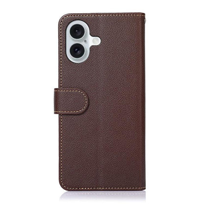 For iPhone 17 KHAZNEH Litchi Texture Leather RFID Phone Case(Brown) - iPhone 17 Cases by buy2fix | Online Shopping UK | buy2fix
