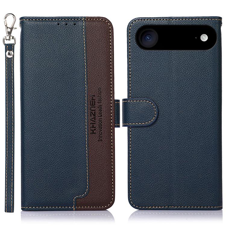 For iPhone 17 Air KHAZNEH Litchi Texture Leather RFID Phone Case(Blue) - iPhone 17 Air Cases by buy2fix | Online Shopping UK | buy2fix
