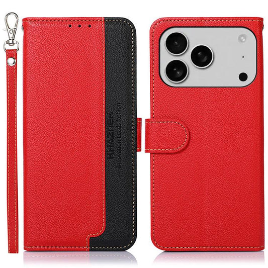 For iPhone 17 Pro KHAZNEH Litchi Texture Leather RFID Phone Case(Red) - iPhone 17 Pro Cases by buy2fix | Online Shopping UK | buy2fix