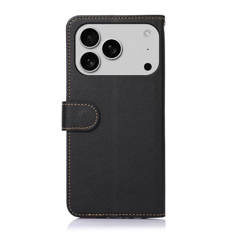 For iPhone 17 Pro Max KHAZNEH Litchi Texture Leather RFID Phone Case(Black) - iPhone 17 Pro Max Cases by buy2fix | Online Shopping UK | buy2fix