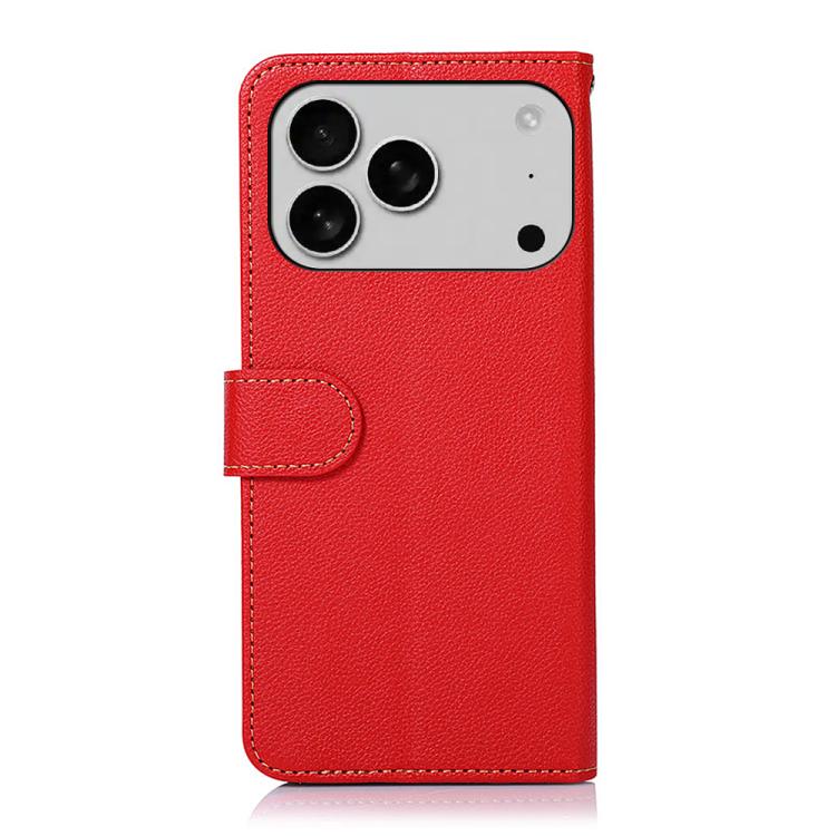 For iPhone 17 Pro Max KHAZNEH Litchi Texture Leather RFID Phone Case(Red) - iPhone 17 Pro Max Cases by buy2fix | Online Shopping UK | buy2fix