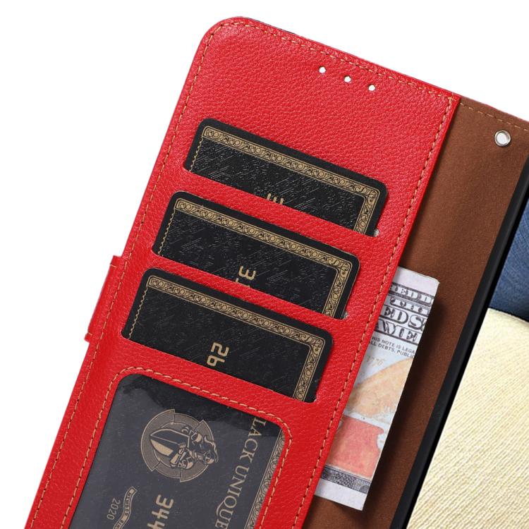 For iPhone 17 Pro Max KHAZNEH Litchi Texture Leather RFID Phone Case(Red) - iPhone 17 Pro Max Cases by buy2fix | Online Shopping UK | buy2fix