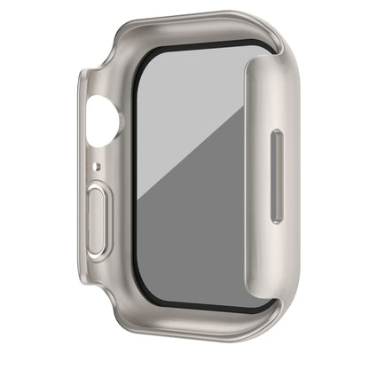 For Apple Watch Ultra 49mm Frosted PC + Anti-spy Tempered Film Integrated Watch Protective Case(Starlight Silver) - Watch Cases by buy2fix | Online Shopping UK | buy2fix