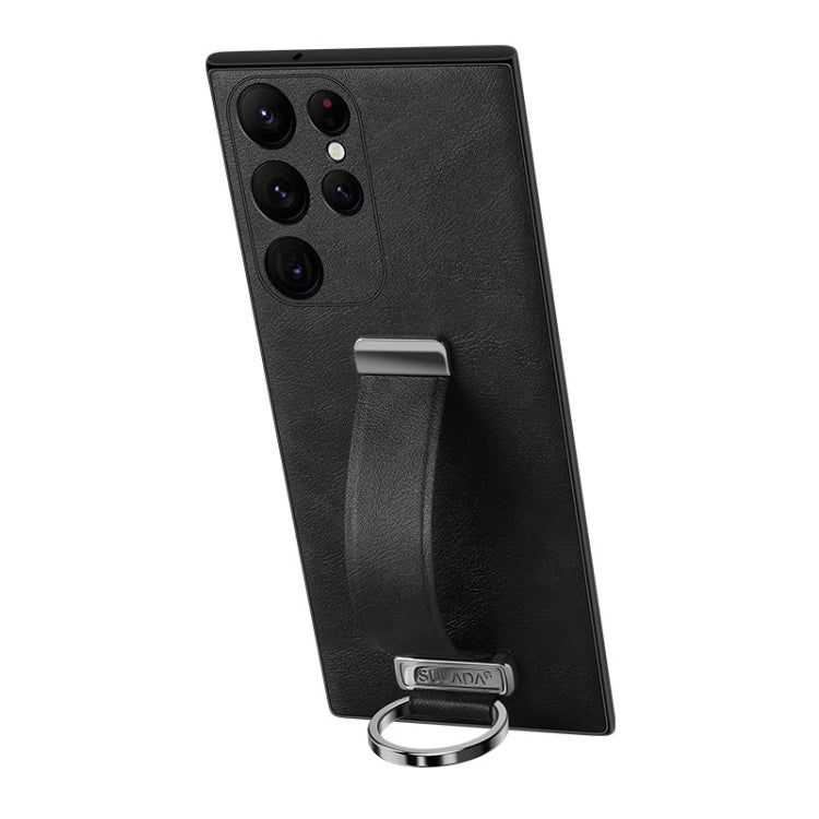 For Samsung Galaxy S24 Ultra 5G SULADA PC Hybrid Leather Texture Skin Feel Shockproof Phone Case(Black) by SULADA