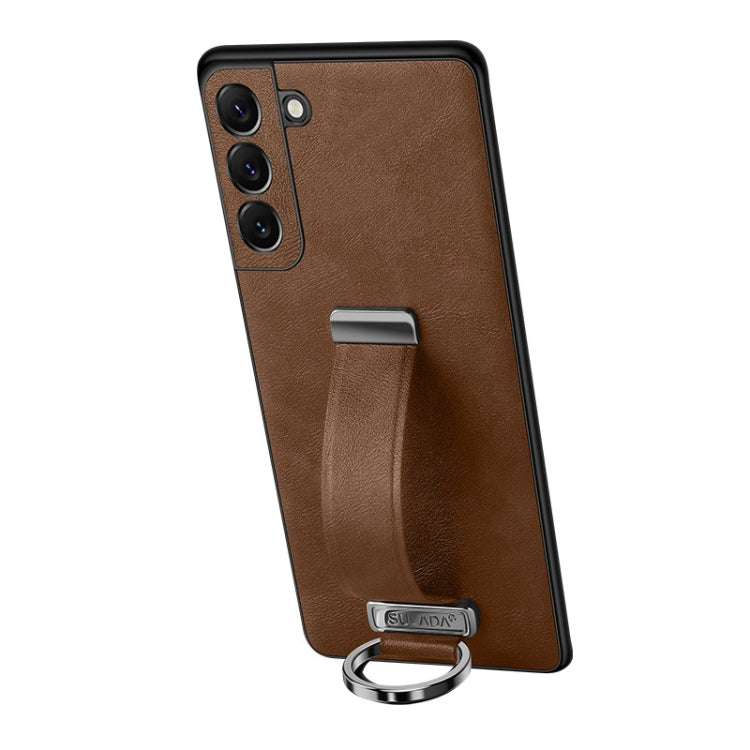 For Samsung Galaxy S24 5G SULADA PC Hybrid Leather Texture Skin Feel Shockproof Phone Case(Brown) by SULADA
