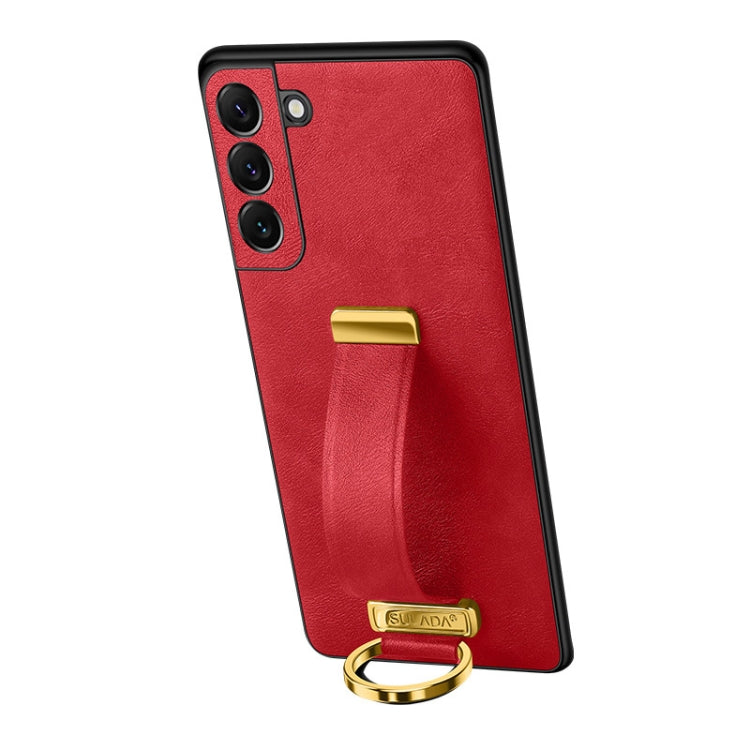 For Samsung Galaxy S24 5G SULADA PC Hybrid Leather Texture Skin Feel Shockproof Phone Case(Red) by SULADA