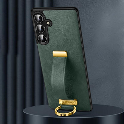 For Samsung Galaxy S25+ 5G SULADA PC Hybrid Leather Texture Skin Feel Shockproof Phone Case(Green) by SULADA