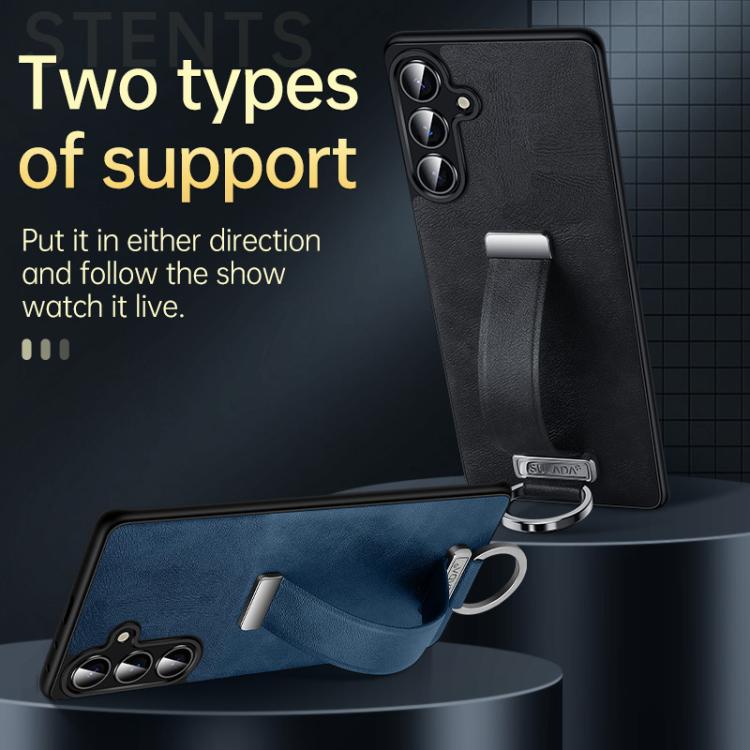 For Samsung Galaxy S23 5G SULADA PC Hybrid Leather Texture Skin Feel Shockproof Phone Case(Blue) by SULADA