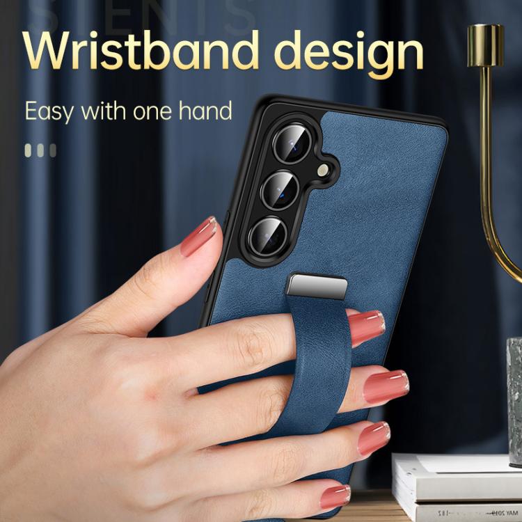 For Samsung Galaxy S25 Ultra 5G SULADA PC Hybrid Leather Texture Skin Feel Shockproof Phone Case(Black) by SULADA