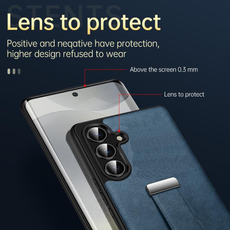 For Samsung Galaxy S25 Ultra 5G SULADA PC Hybrid Leather Texture Skin Feel Shockproof Phone Case(Orange) by SULADA