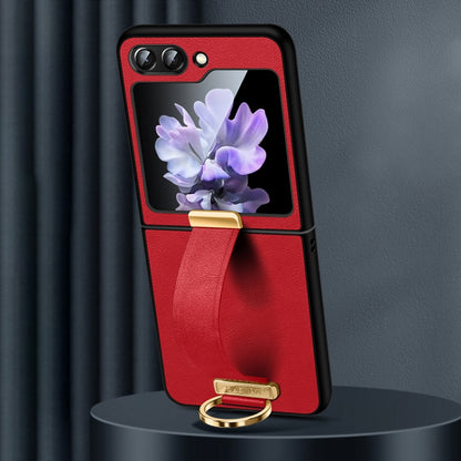 For Samsung Galaxy Flip6 SULADA PC + Leather Texture Skin Feel Shockproof Phone Case(Red) - Galaxy Z Flip6 5G Cases by SULADA | Online Shopping UK | buy2fix