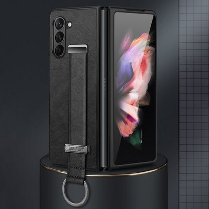For Samsung Galaxy Z Fold6 SULADA PC Hybrid Leather Texture Skin Feel Shockproof Phone Case(Black) - Galaxy Z Fold6 5G Cases by SULADA | Online Shopping UK | buy2fix