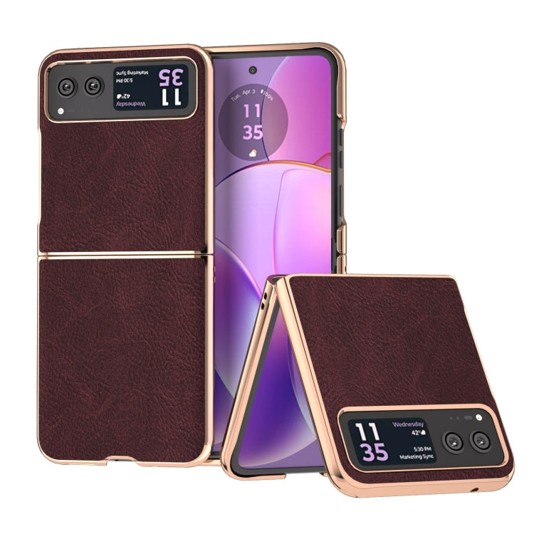 For Motorola Razr 40 Nano Plating Dream Litchi Texture PU Phone Case(Purple) by buy2fix