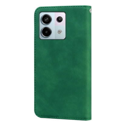 For Xiaomi Redmi Note 13 4G Frosted Business Magnetic Horizontal Flip PU Phone Case(Green) - Note 13 Cases by buy2fix | Online Shopping UK | buy2fix