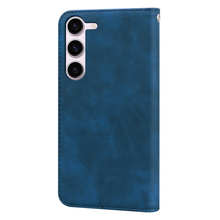 For Samsung Galaxy S24+ Frosted Business Magnetic Horizontal Flip PU Phone Case(Blue) - Galaxy S24+ 5G Cases by buy2fix | Online Shopping UK | buy2fix