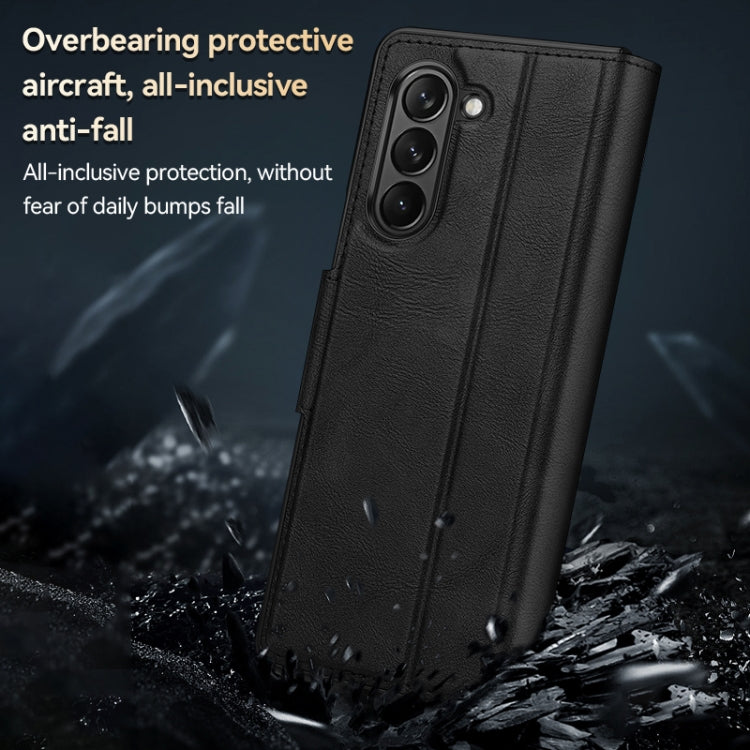 For Samsung Ga6axy Z Fold6 SULADA All-inclusive Magnetic Snap Flip Leather Phone Case(Brown) - Galaxy Z Fold6 5G Cases by SULADA | Online Shopping UK | buy2fix