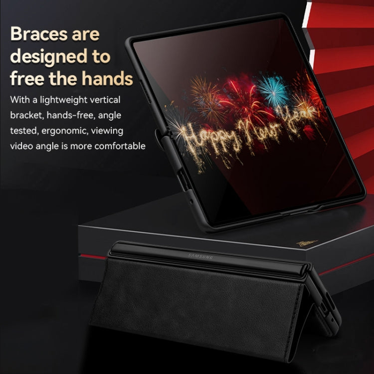 For Honor Magic Vs SULADA All-inclusive Magnetic Snap Flip Leather Phone Case(Black) by SULADA