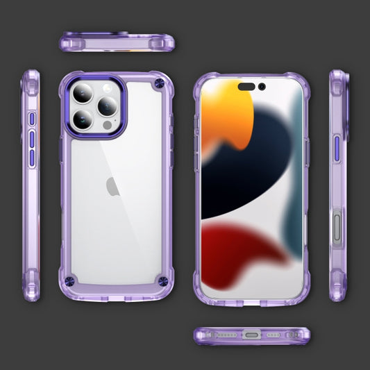 For iPhone 16 Pro Skin Feel TPU + PC Phone Case(Transparent Purple) by buy2fix