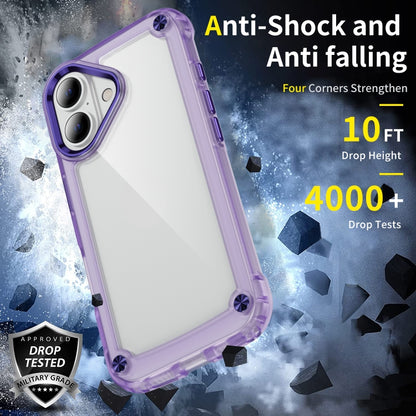 For iPhone 16 Plus Skin Feel TPU + PC Phone Case(Transparent Purple) - iPhone 16 Plus Cases by buy2fix | Online Shopping UK | buy2fix