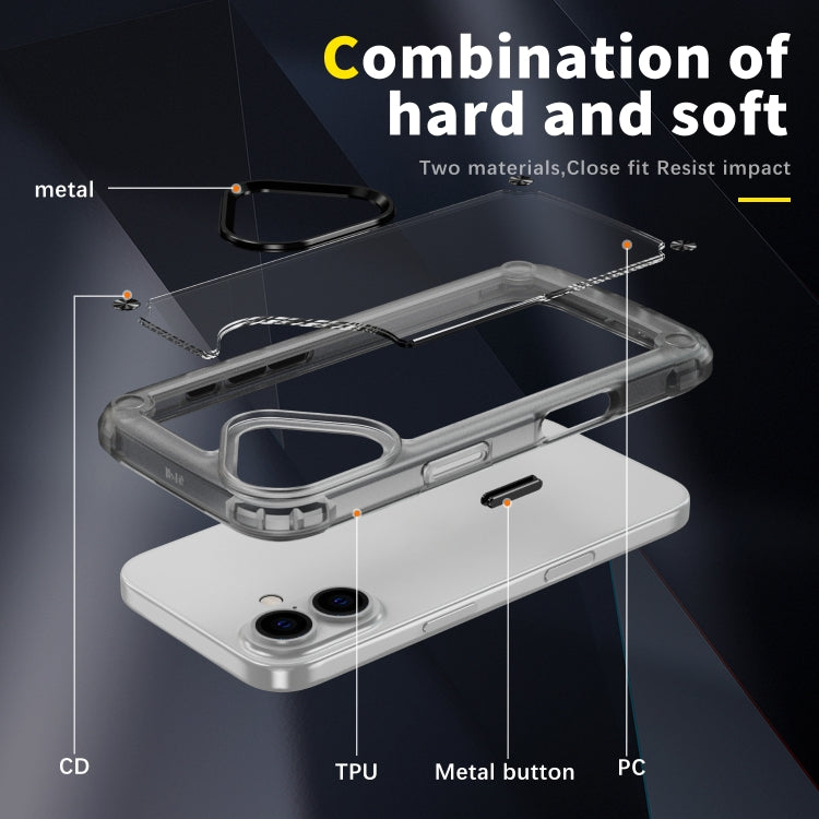 For iPhone 16 Skin Feel TPU + PC Phone Case(Transparent Black) - iPhone 16 Cases by buy2fix | Online Shopping UK | buy2fix