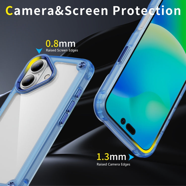 For iPhone 16 Skin Feel TPU + PC Phone Case(Transparent Blue) - iPhone 16 Cases by buy2fix | Online Shopping UK | buy2fix