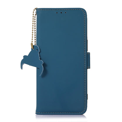 For Huawei Nova 11i / Maimang 20 5G / Enjoy 60 Pro Genuine Leather Magnetic RFID Leather Phone Case(Blue) - Huawei Cases by buy2fix | Online Shopping UK | buy2fix