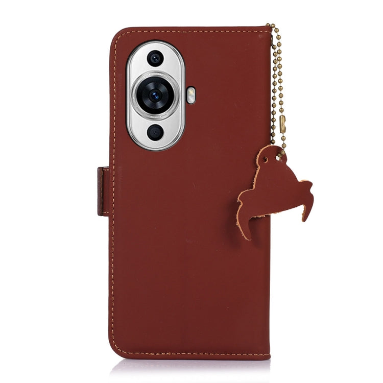 For Huawei Nova 11 Pro / Nova 11 Ultra Genuine Leather Magnetic RFID Leather Phone Case(Coffee) - Huawei Cases by buy2fix | Online Shopping UK | buy2fix