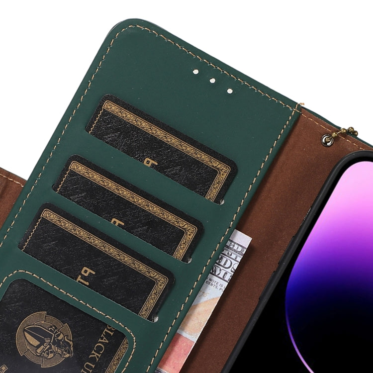 For Huawei Nova 11 Pro / Nova 11 Ultra Genuine Leather Magnetic RFID Leather Phone Case(Green) - Huawei Cases by buy2fix | Online Shopping UK | buy2fix