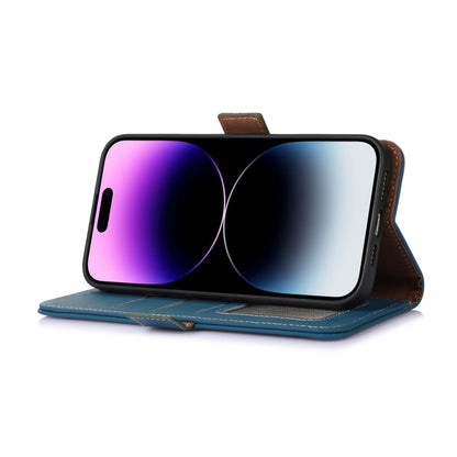 For Huawei Enjoy 60X / Nova Y91 4G Genuine Leather Magnetic RFID Leather Phone Case(Blue) - Huawei Cases by buy2fix | Online Shopping UK | buy2fix