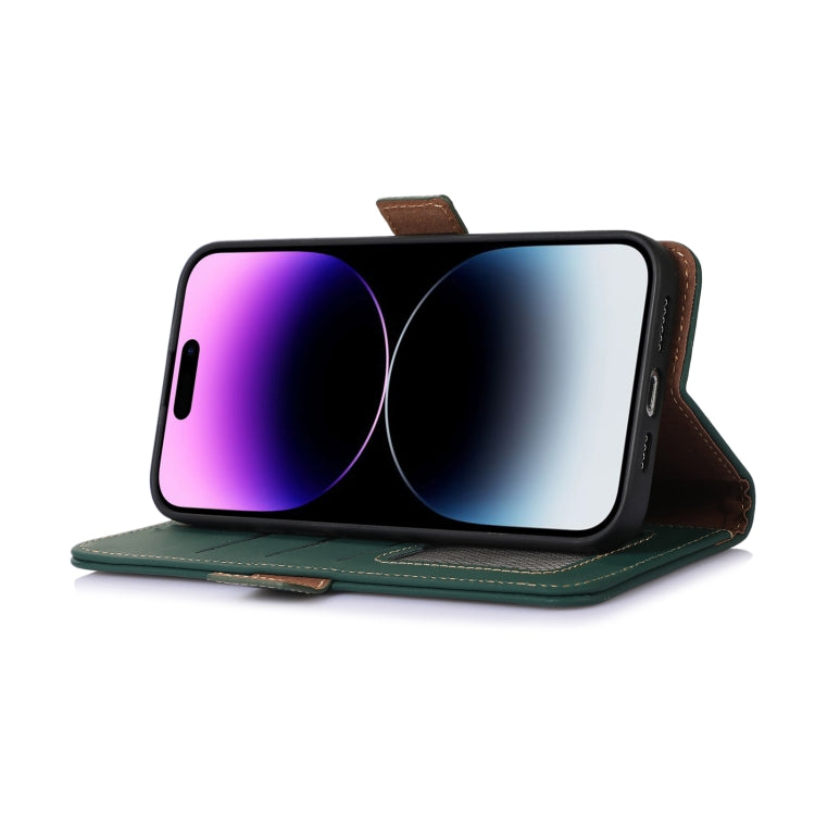 For Huawei Mate 60 Genuine Leather Magnetic RFID Leather Phone Case(Green) - Huawei Cases by buy2fix | Online Shopping UK | buy2fix