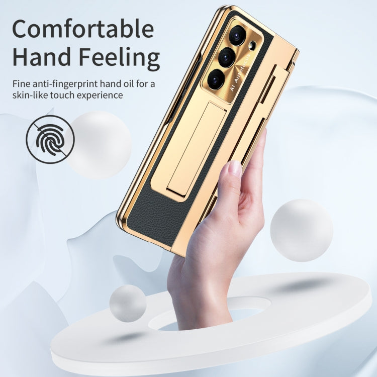 For Samsung Galaxy Z Fold5 5G Integrated Full Coverage Phone Case with Hinge(Gold+Black) - Galaxy Z Fold5 Cases by buy2fix | Online Shopping UK | buy2fix