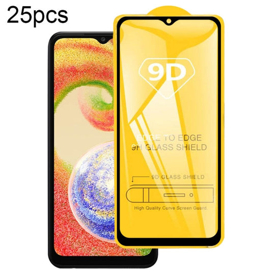 For Samsung Galaxy A05 / A05e 25pcs 9D Full Glue Screen Tempered Glass Film