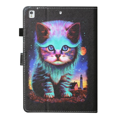 For iPad 10.2 / Air 2019 / Pro 10.5 Colored Drawing Stitching Horizontal Flip Leather Case, with Holder & Card Slots & Sleep / Wake-up Function(Night Cat) - iPad 10.2 Cases by buy2fix | Online Shopping UK | buy2fix