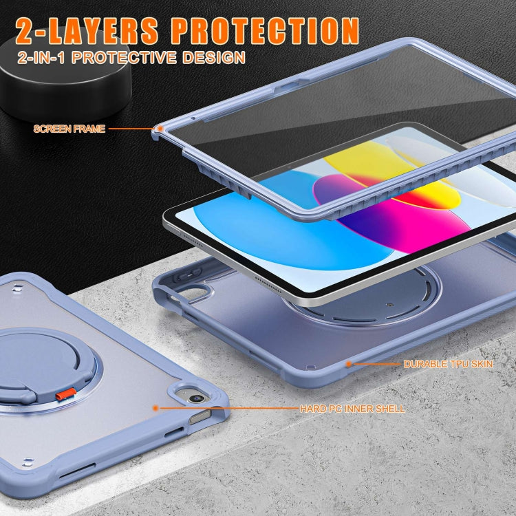 For iPad 2025 / 2022 Heavy Duty Hybrid Tablet Case with Handle & Strap(Lavender Grey) - iPad 2025 / 2022 Cases by buy2fix | Online Shopping UK | buy2fix