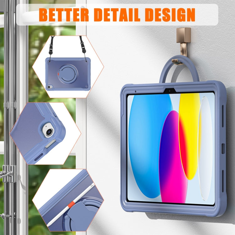 For iPad 2025 / 2022 Heavy Duty Hybrid Tablet Case with Handle & Strap(Lavender Grey) - iPad 2025 / 2022 Cases by buy2fix | Online Shopping UK | buy2fix