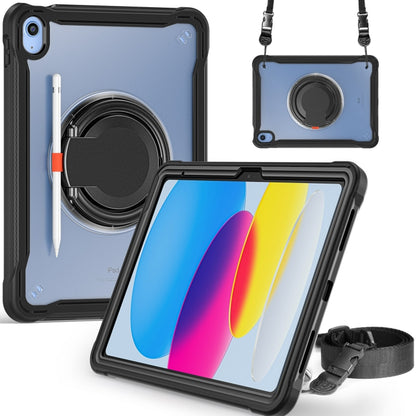 For iPad 2025 / 2022 Heavy Duty Hybrid Tablet Case with Handle & Strap(Black) - iPad 2025 / 2022 Cases by buy2fix | Online Shopping UK | buy2fix