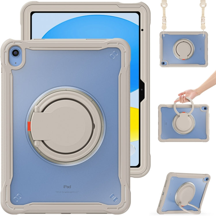 For iPad 2025 / 2022 Heavy Duty Hybrid Tablet Case with Handle & Strap(Khaki) - iPad 2025 / 2022 Cases by buy2fix | Online Shopping UK | buy2fix