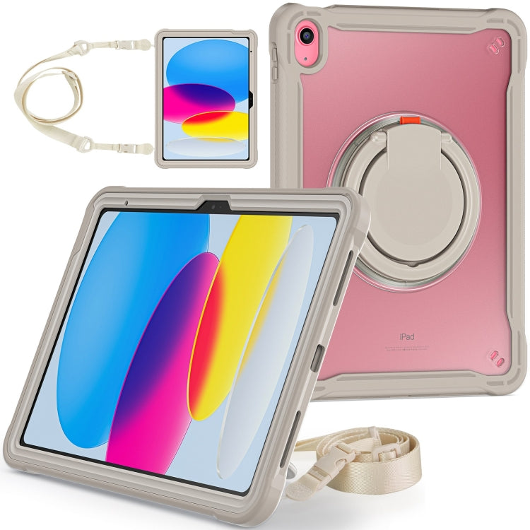 For iPad 2025 / 2022 Heavy Duty Hybrid Tablet Case with Handle & Strap(Khaki) - iPad 2025 / 2022 Cases by buy2fix | Online Shopping UK | buy2fix
