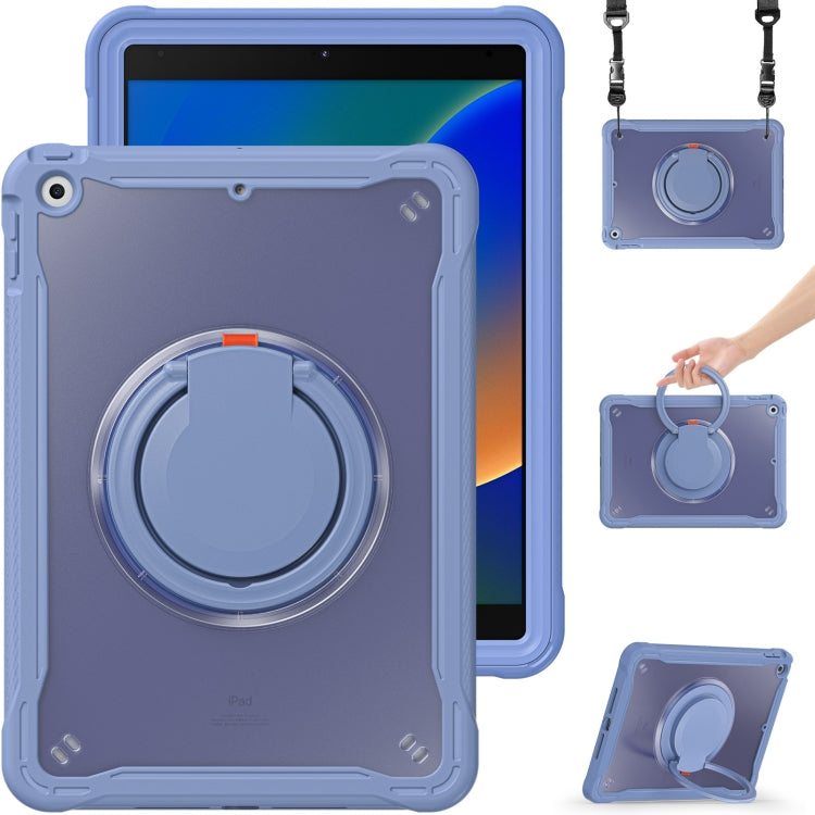 For iPad 10.2 2021 / 2020 / 2019 Heavy Duty Hybrid Tablet Case with Handle & Strap(Lavender Grey) - iPad 10.2 Cases by buy2fix | Online Shopping UK | buy2fix