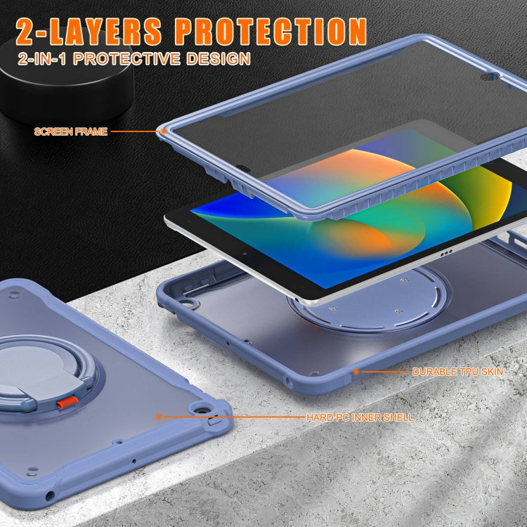 For iPad 10.2 2021 / 2020 / 2019 Heavy Duty Hybrid Tablet Case with Handle & Strap(Lavender Grey) - iPad 10.2 Cases by buy2fix | Online Shopping UK | buy2fix