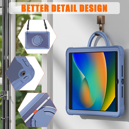 For iPad 10.2 2021 / 2020 / 2019 Heavy Duty Hybrid Tablet Case with Handle & Strap(Lavender Grey) - iPad 10.2 Cases by buy2fix | Online Shopping UK | buy2fix