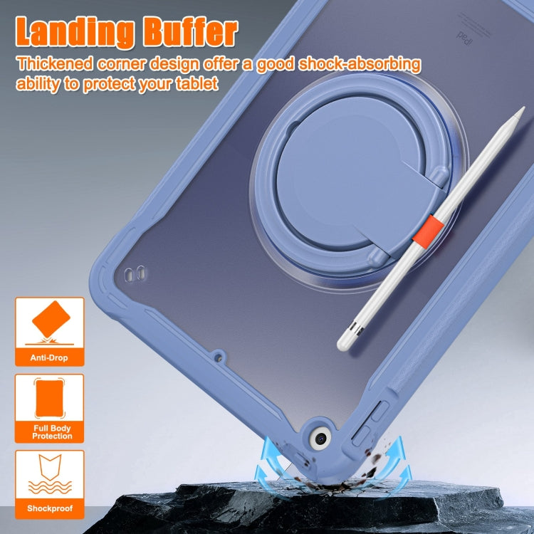 For iPad 10.2 2021 / 2020 / 2019 Heavy Duty Hybrid Tablet Case with Handle & Strap(Lavender Grey) - iPad 10.2 Cases by buy2fix | Online Shopping UK | buy2fix