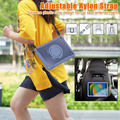 For iPad 10.2 2021 / 2020 / 2019 Heavy Duty Hybrid Tablet Case with Handle & Strap(Lavender Grey) - iPad 10.2 Cases by buy2fix | Online Shopping UK | buy2fix