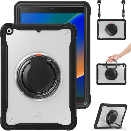 For iPad 10.2 2021 / 2020 / 2019 Heavy Duty Hybrid Tablet Case with Handle & Strap(Black) - iPad 10.2 Cases by buy2fix | Online Shopping UK | buy2fix